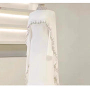 Celestial Rhinestone Abaya with Matching Cape | Luxury 2-Piece Evening Abaya Dress (AA251)